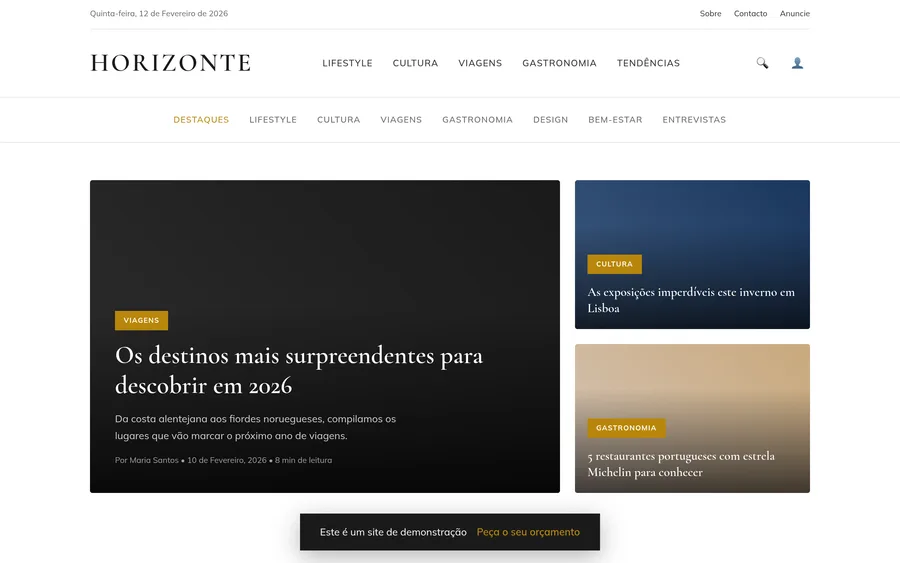 Website Horizonte, projeto Inovar360