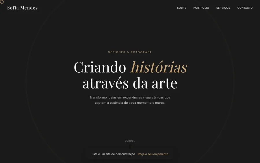 Website Sofia Mendes, projeto Inovar360